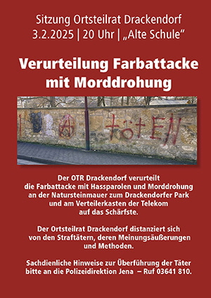 Verurteilung Farbattacke mit Morddrohung -s1